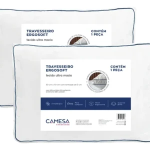 kit 2 travesseiro ergosoft camesa antialérgico ultra macio