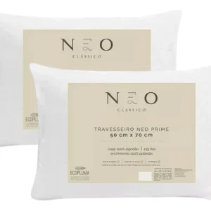 kit 2 travesseiro neo prime ecopluma 233 fios 50x70cm