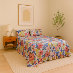 colcha premium essence queen 2,40 x 2,65cm 3 peças 400 fios