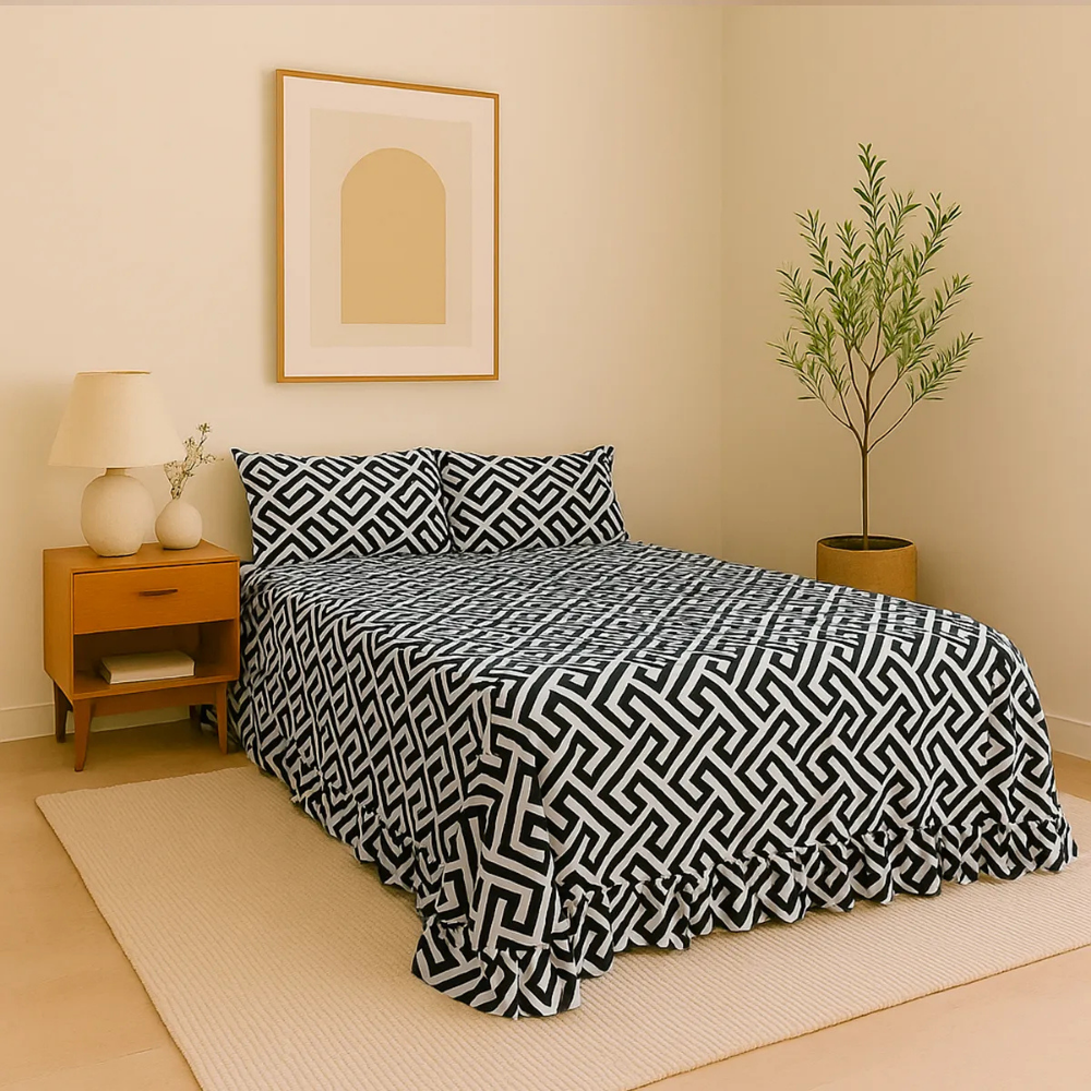 colcha premium essence queen 2,40 x 2,65cm 3 peças 400 fios