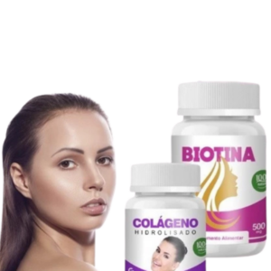 kit biotina 60 cáps + colágeno 60 cáps envio imediato