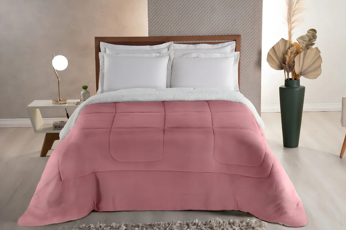 edredom casal queen coberdrom sherpa cor rose edredom casal queen coberdrom sherpa cor rose